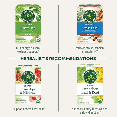 96 (6 Pack) Traditional Medicinals Tea, Organic Hawthorn & Hibiscus, Promotes Heart Health, Tea Bags