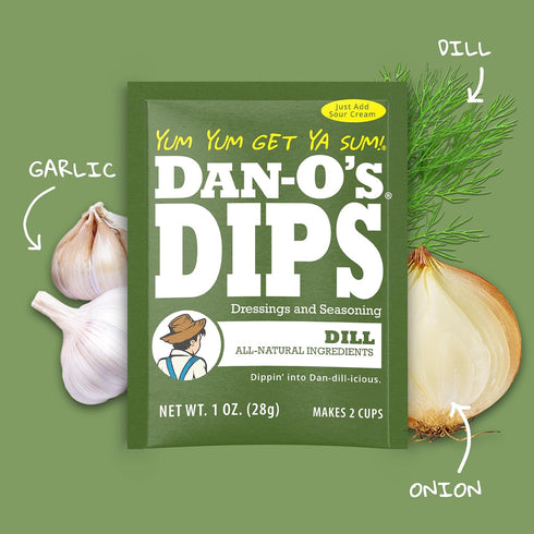 Pack (16 Pack) Packets Dan-Os Dips Variety Ranch, Mexi-Ranch, French Onion & Dill Dip Mixes All-Natural Seasoning Just