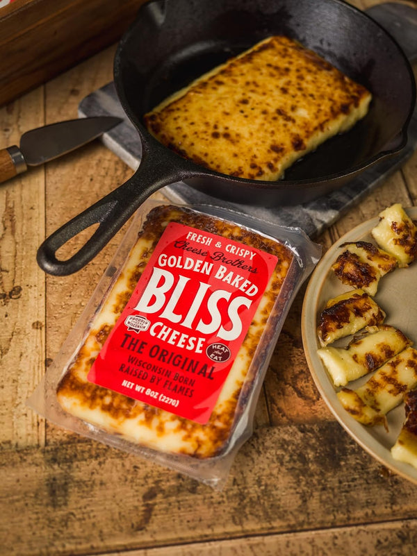 Cheese Bros. Golden Baked Bliss Cheese | Made in Wisconsin | Heat