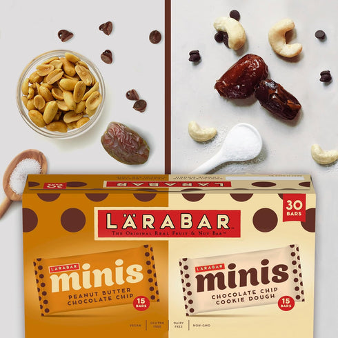 Pack, 30 ct,(Pack 2) LRABAR Chocolate Mini Bars Variety Gluten Free Vegan Fruit & Nut Bars