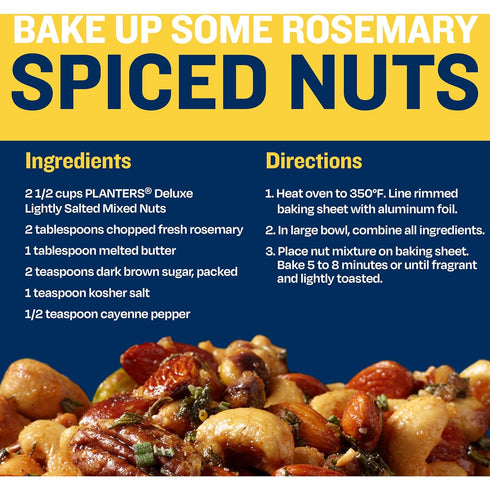 15.25oz PLANTERS Deluxe Mixed Nuts, Cashews, Almonds, Brazil Nuts Mix, Pistachios, Pecans, Lightly Salted, Snacks