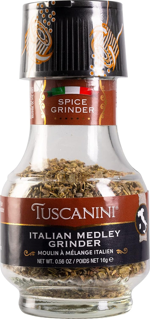 Tuscanini Premium Italian Medley Spice Grinder, 56oz Freshly Ground Italian Seasoning, Product of Italy