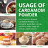 Organic Ground Cardamom Powder, 3.5 Ounce Bag, Premium Aromatic Non-GMO by Jiva Organics
