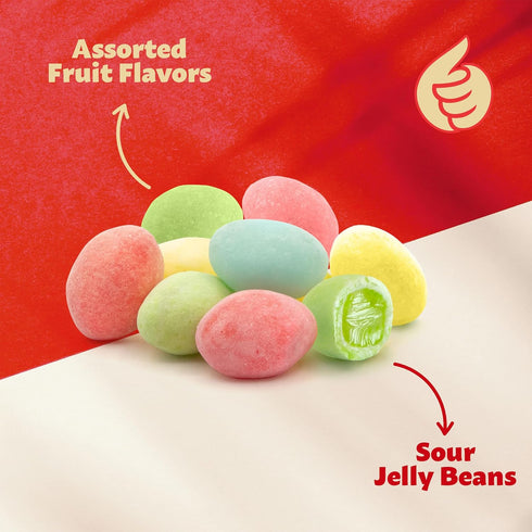 2 Sour Jelly Beans Bulk Candy | Pound Bag | Assorted Fruit Flavored Jelly Beans for Candy Buffets, Decorations & Party