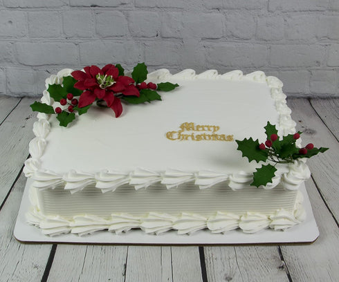 Poinsettia 3 set Global Sugar Art Small Christmas Kit Sugar Cake Flowers & Holly Leaf Sprays, Piece by Chef Alan
