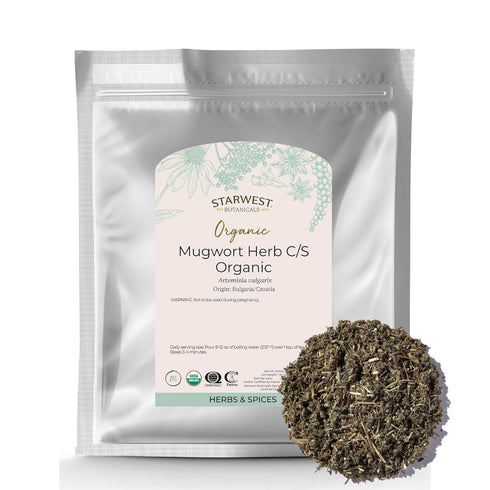 Starwest Botanicals Organic Mugwort Herb - Dried Loose Leaf Herb for Tea