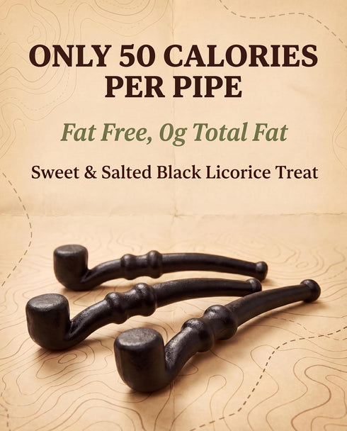 60, La Pipette Gourmet Black Licorice Pipes - Old Fashioned Individually Black Wrapped Candy Liquorice - Sweet