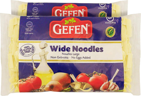 Gefen Gluten Free Wide Noodles 9oz (2 Pack) | No Eggs Added