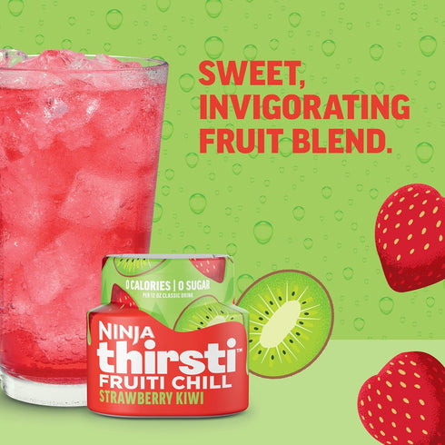 Pack, 17, 12oz 3 Pack, WCFV2 Ninja Thirsti Flavored Water Drops, FRUITI CHILL Variety Bold Fruit Flavor, Sparkling