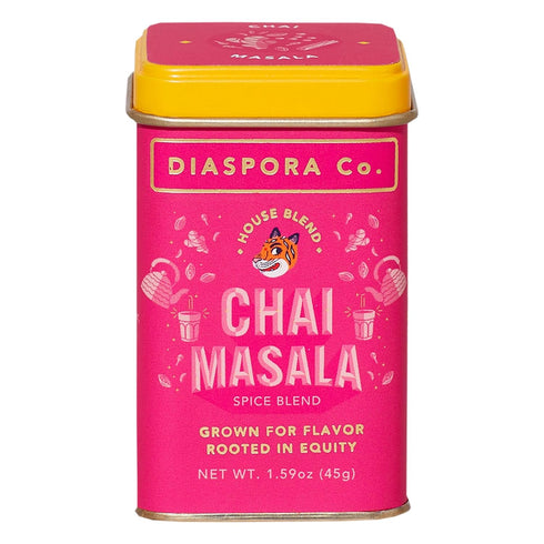 Diaspora Co. Chai Masala, Uncaffeinated Unsweetened Ground Spice Blend for Drinking & Baking, 45g Everyday Tin, Fresh