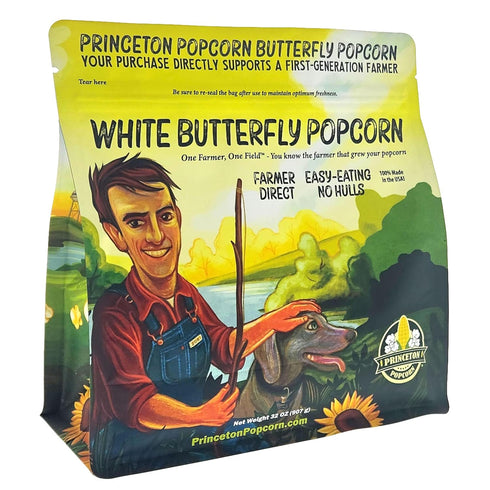 2lb Farmer Direct Baby White Popcorn Kernels - Tender Hulless Bag - Freshness for Oil, Microwave, or Air Popper - Easy