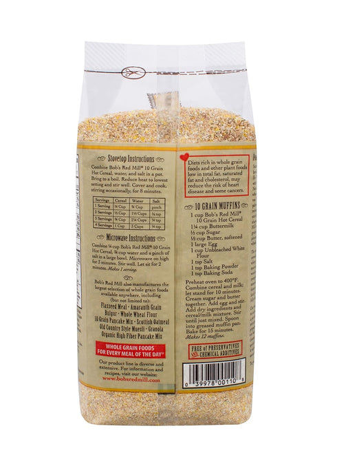 10 25oz (Pack 4)- Bob's Red Mill Grain Hot Cereal, of Whole Grain, Vegan, Kosher