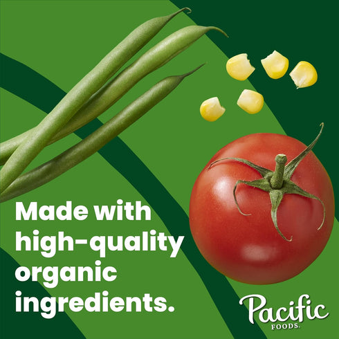 16.3 oz (Pack 12) Pacific Foods Organic Hearty Vegetable Soup, Plant Based, Can