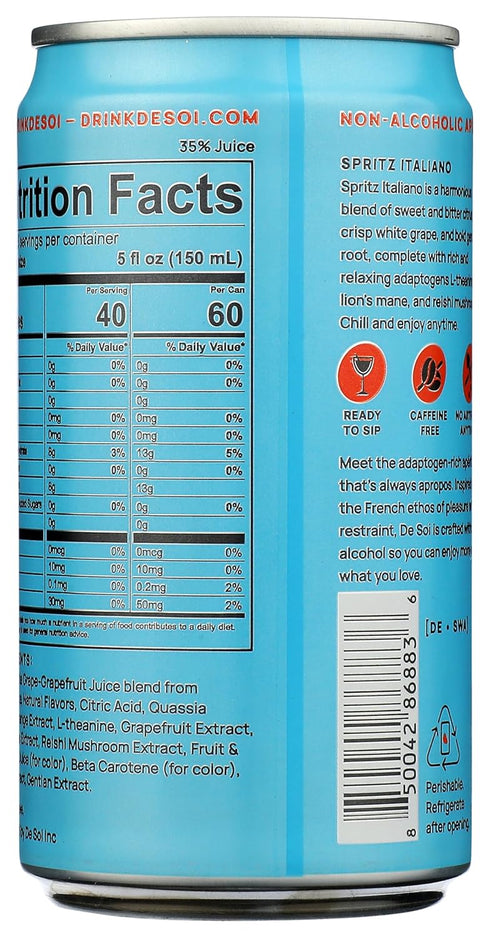 8 De Soi Non-Alcoholic Italiano Spritz Sgl Can, FZ
