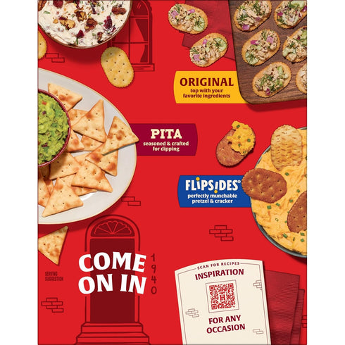 (12 Town House Pita Oven Baked Crackers, Party Snacks, Everything Flavor Boxes)