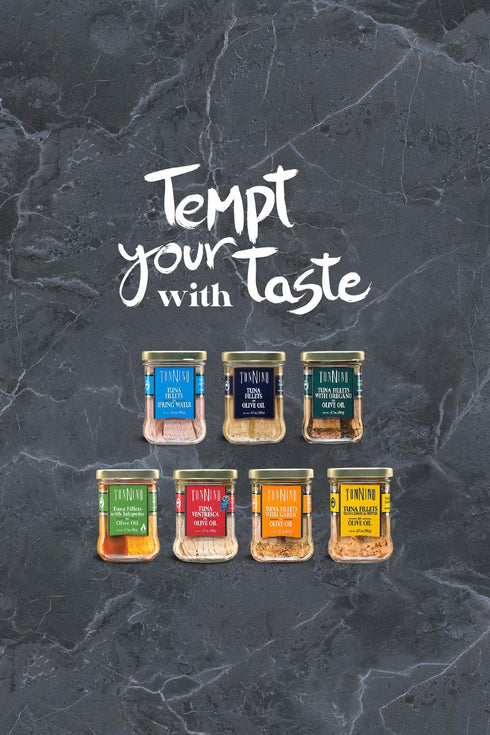 Lemmon 6.7 oz (Pack 1) Tonnino Tuna Fillets Low Calorie and Gluten Free Yellowfin Jarred Premium Tuna with Pepper