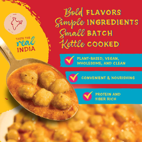 10 6-Pack Truly Indian Curried Chickpeas (Chana Masala) Ounce | Authentic Traditional Indian food | Made Fresh in India
