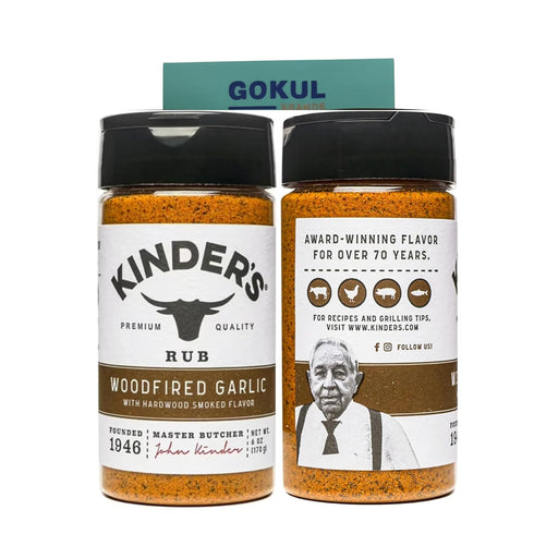 GOKUL BRANDS (9.5 oz.) 2 Pack Woodfired Garlic Powder Seasoning - Gluten Free, NON-GMO, No Added MSG, Made in USA