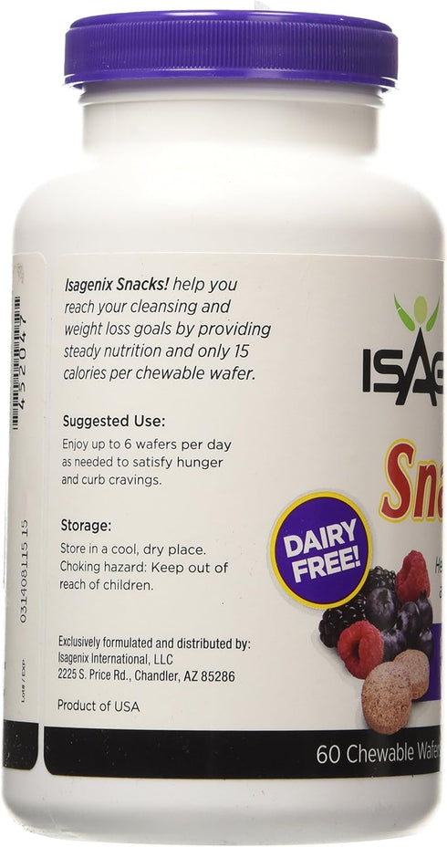60 7.5 oz (214 Isagenix Snacks! Natural Wild Berry Chewable Wafers g)