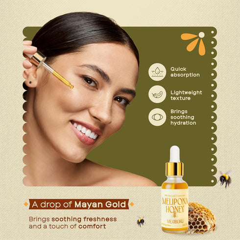 30ml 100% Jimerito Stingless Bee Melipona Honey Drops Pure and Unprocessed Ancestral Mayan Honey from Yucatn Peninsula