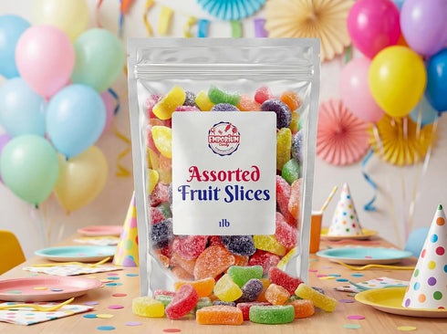 EMPORIUM CANDY TASTY TREATS FOR THE TUMMY 1 lb Assorted Fruit Slices - of Fresh Delicious Sweet Sugar Sanded Lemon