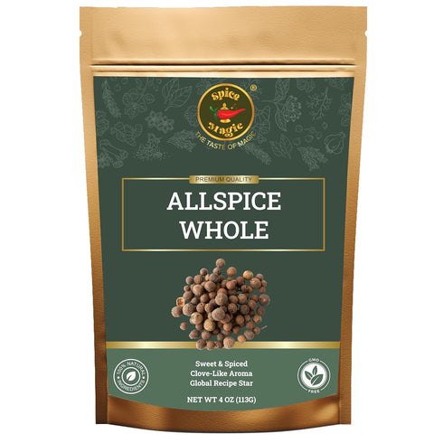 4 oz (113g) 100% packed, Spice Magic Allspice Whole, - Premium Whole Jamaican Pimento Berries for Savory and Sweet