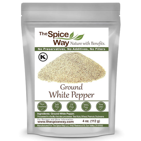 The Spice Way Ground White Pepper, 4 oz Pure Pepper Powder