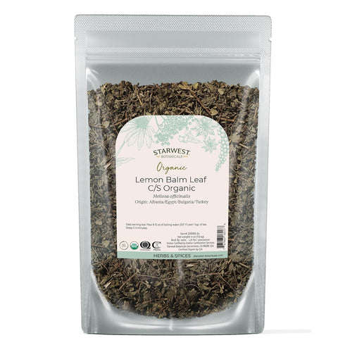 Starwest Botanicals Organic Lemon Balm Leaves - Dried Herb for Tea, Loose