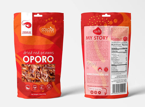 100g Colour Flavour Dried Red Shrimps (Oporo) | Premium Nigerian Dried Seafood | Natural Smoked Red Prawns for Cooking