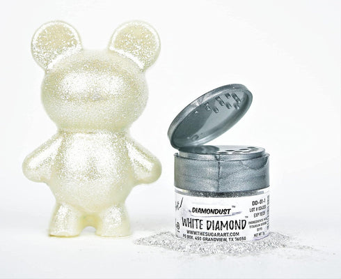 White Diamond Edible Glitter for Drinks, Cocktails, Cake Decorating, 4g, 100% Food-Safe, Kosher, Vegan