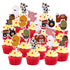96 Pieces Farm Animal Cupcake Toppers, Chicken Duck Goose Cow Pig Tractor Horse Picks for Baby Shower Birthday Party.