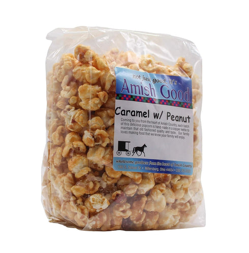 Amish Good Premium Caramel Popcorn with Peanuts, Real Butter & Coconut Oil, 12 oz Bag