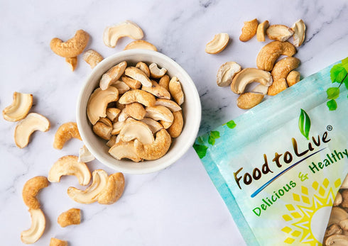 8 Food to Live Organic Dry Roasted Cashew Pieces, Ounces Unsalted, Non-GMO, Vegan-Friendly, Perfect Snack for Anytime!