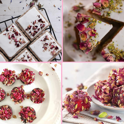 1LB Cure With Pure Dried Rose Buds & Dried Rose Petals Edible Rosebuds & Dried Roses For Tea, Baking, Relaxing Bath