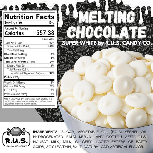 32 oz White Chocolate Melting Wafers Bulk for Dipping Strawberries Melting Chocolate, Candy Melts for Making Baking