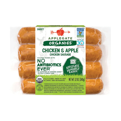 Applegate Farms Organic Sweet Apple Chicken Sausage, 12 OZ