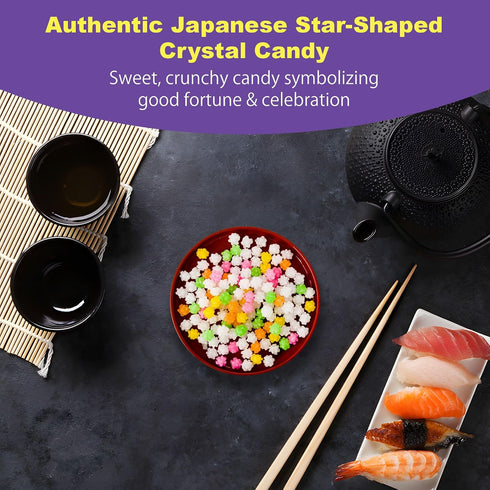 50-Pack, Fusion Select Konpeito Japanese Candy - Authentic Traditional Japanese Star Candy - Individually Wrapped