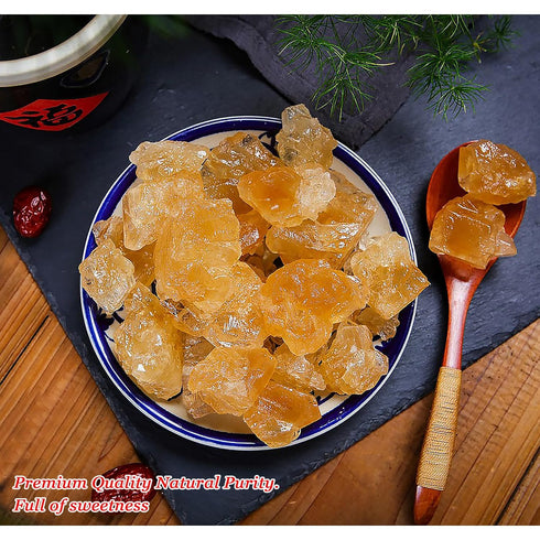 QuvgnEther 350g/12.35oz Large Sized Yellow Rock Sugar Made of Cane Rock Sugar for Pho & Cooking