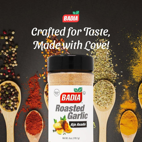 6 oz Badia Roasted Garlic Powder Seasoning, Smoky, Roasted Sweet Garlic Flavor - Gluten Free