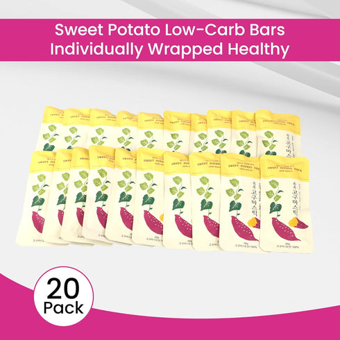 Nabeeya 20 Packs 100% Pack (0.7 Oz Korean Sweet Potato Sticks Natural, Vegan, Low Carb, Gluten-Free Korean Snacks