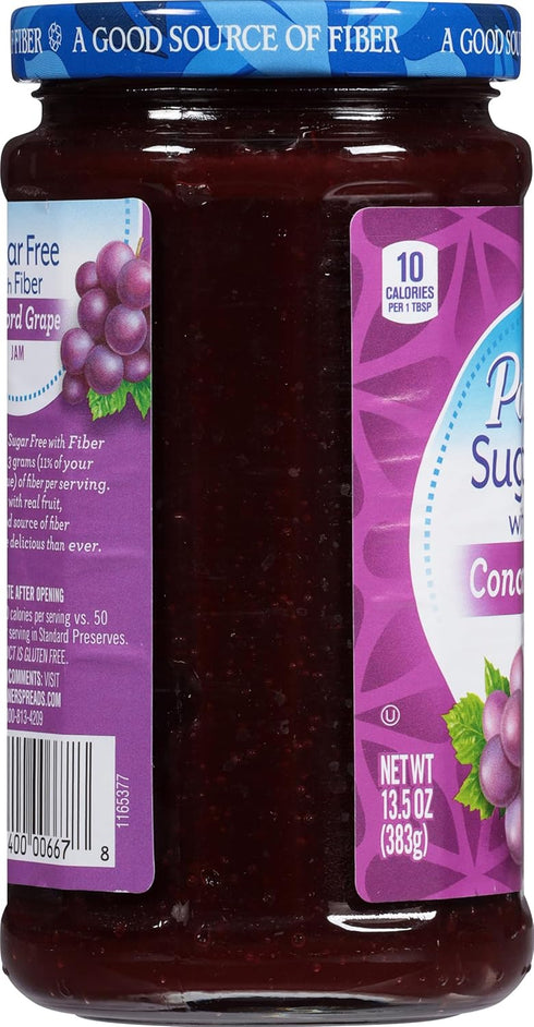 Polaner 13.5 Sugar Free with Fiber, Grape Jam, Ounce
