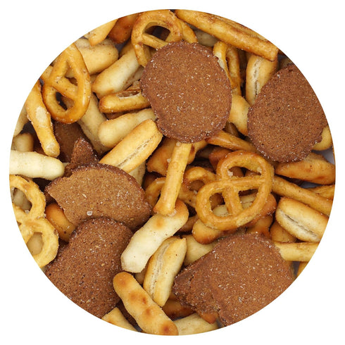 Deluxe Snack Mix, 2 Pound Bulk Bag, Rye Bread Chips, Pretzels, Sesame