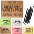 Bolt Box (300 total, 50 each) Sugar & Sugar Substitute Packets Assorted Variety Pack