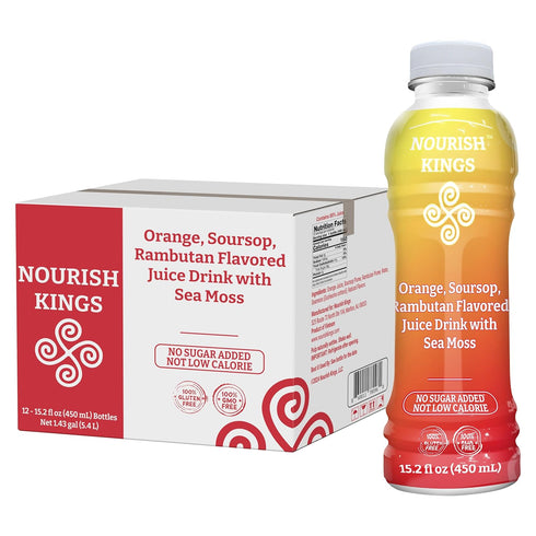Nourish Kings All-Natural Juice with Sea Moss - Soursop Rambutan Flavor