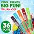 36 Count 1.5oz, Italian Ice Freeze Pops, Freeze Pops Bulk Each is Great Dye Free Popsicles for Sharing, Snacking