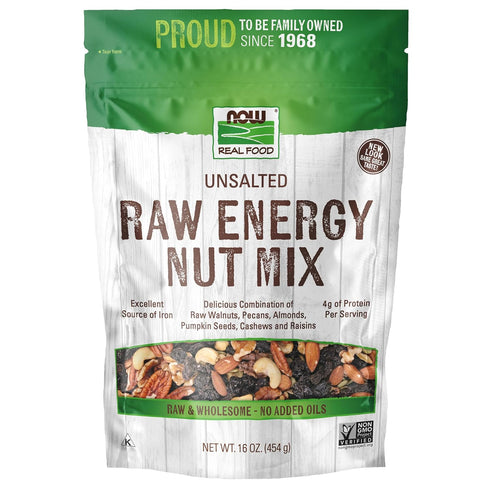 NOW Foods, Raw Energy Nut Mix, Unsalted Mix of Raisins, Walnuts, Peacans,