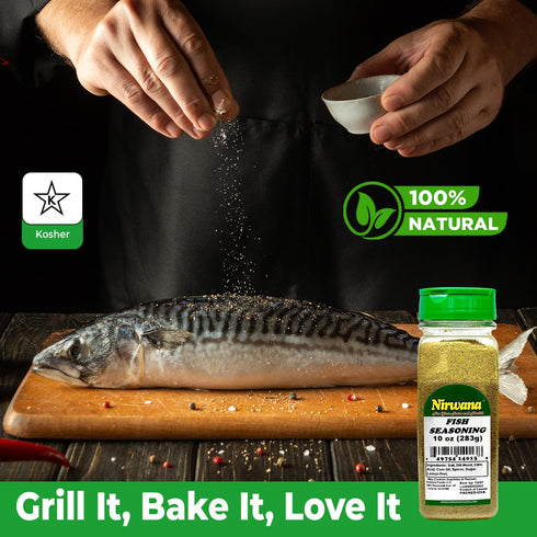 (10 oz) Fish Seasoning Bold & Savory Blend for Salmon, Shrimp, Lobster & More Perfect for Grilling, Roasting