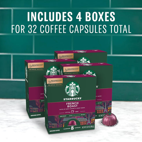 32-count 7.8 oz. Starbucks by Nespresso Vertuo, French Roast, Dark Roast Coffee, Coffee Pods, Brews