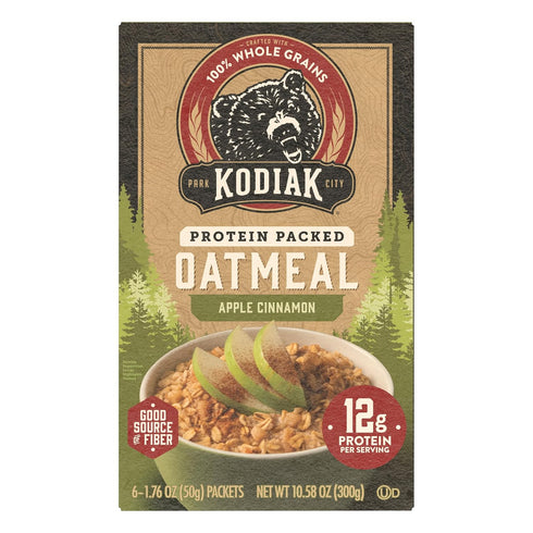 Packets, 100% 6 6 packets (36 packets) Kodiak Cakes Instant Oatmeal Apple Cinnamon, High Protein, Whole Grains, boxes