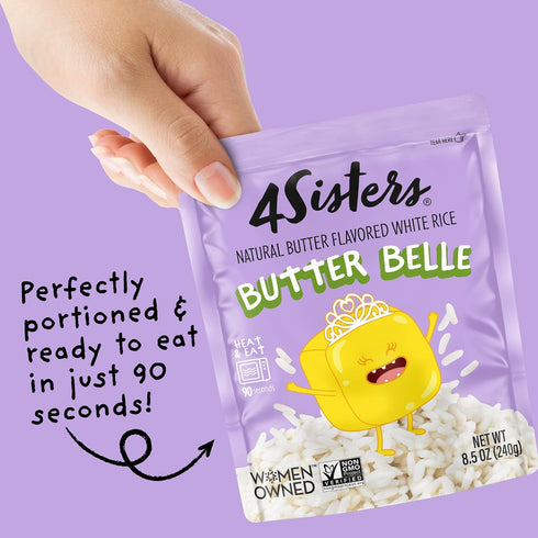 4Sisters 90 (8.5 oz (Pack 6)) Butter Belle Rice, Second Ready to Eat